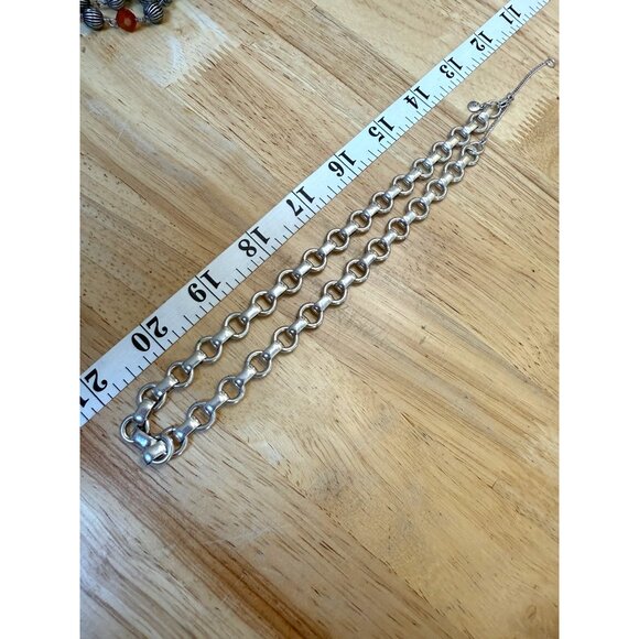 Madewell Silver-Tone Chain Link Necklace With Adjustable Lobster Clasp - Picture 3 of 8